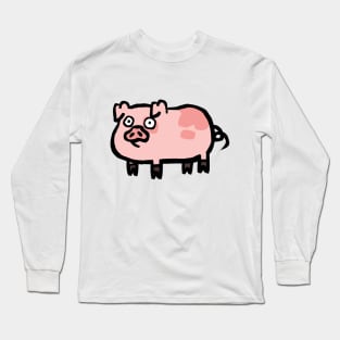 Cute Cartoon Piggy Surprise Long Sleeve T-Shirt